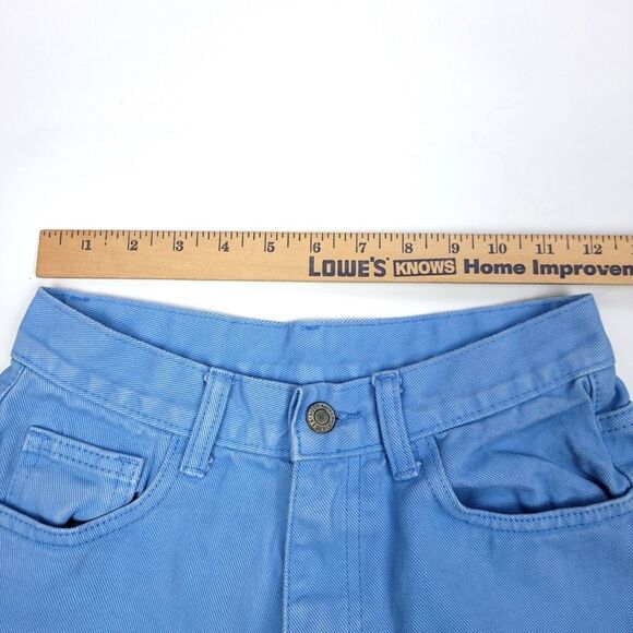 BRANDY MELVILLE 100% Cotton 90's High Rise Mom Jean Shorts Sky Blue Denim Small - Picture 3 of 6